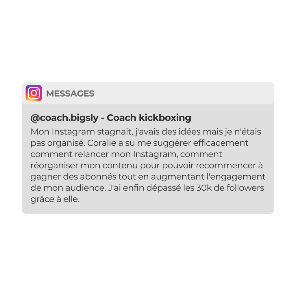 coaching instagram personnalisé